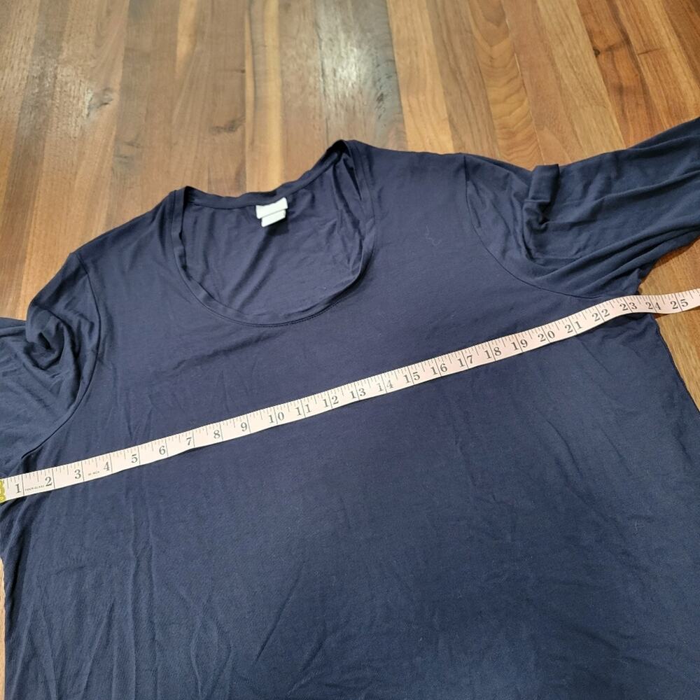 Lot of 2 Chico's Navy Dot and Solid Navy Scoop Neck Casual Tops Size 4 - XXL - Picture 7 of 11